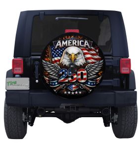 America's 250th Bald Eagle with Muskets Tire Cover for Broncos and Jeeps