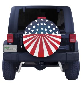 American Flag Circular Tire Cover Front