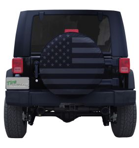 American Flag Blackout Jeep Wrangler Tire Cover
