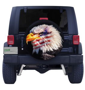 Eagle Eye with American Flag Tire Cover