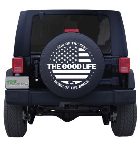 American Flag The Good Life Jeep Custom Tire Cover