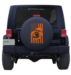 American Flag Pumpkin Tire Cover for Jeeps and Broncos