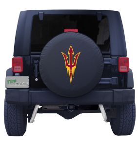Arizona State Trident Spare Tire Cover Black Vinyl Front