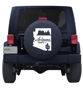 Arizona State Outline Cactus & Mountains Tire Cover