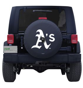 Oakland Athletics MLB Jeep Spare Tire Cover Logo on Black or White Vinyl