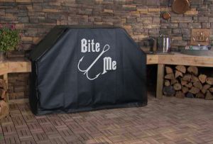 Bite Me Fishing Lure Logo Grill Cover
