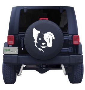 Border Collie Head Custom Tire Cover Front