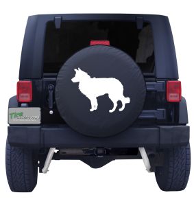 Border Collie Silhouette Custom Tire Cover Front