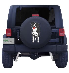Border Collie Custom Tire Cover Front