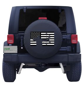 Bow Hunting American Flag Tire Cover 