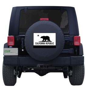 California State Flag Black and White Tire Cover 