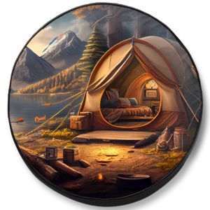Camping Down By The River Spare Tire Cover