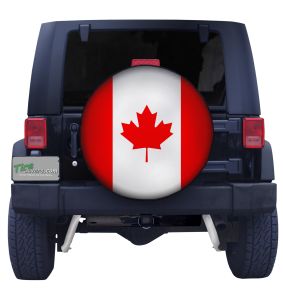 Canadian Flag Closeup Tire Cover Front