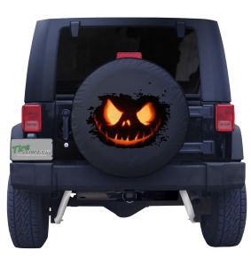Halloween Pumpkin Spare Tire Cover Front
