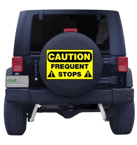 Caution Frequent Stops Tire Cover