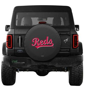 Cincinnati Reds Script MLB Ford Bronco Spare Tire Cover Back View