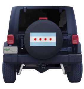 City of Chicago Flag Jeep Tire Cover