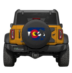 Colorado State Flag Bigfoot in the Woods Tire Cover