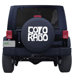 Colorado State Word Outline Tire Cover 