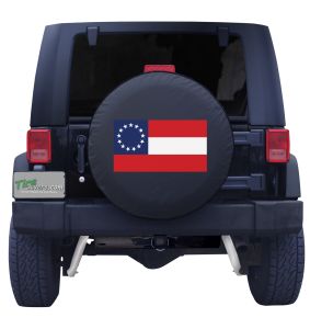 Confederate Flag Front Black Vinyl