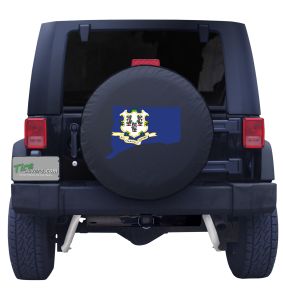 Connecticut State Outline Flag Tire Cover