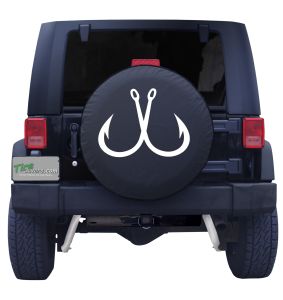 Crossed Fish Hooks Tire Cover 