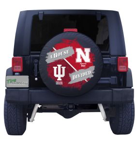 Nebraska Huskers & Indiana Hoosiers House Divided Tire Cover