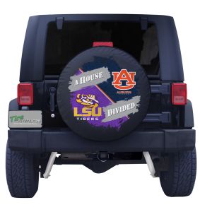LSU & Auburn House divided tire cover front