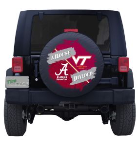 Alabama Crimson Tide & Virginia Tech Hokies House Divided Tire Cover front view