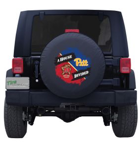University of Maryland &  Pittsburgh House Divided Tire Cover on Black Vinyl