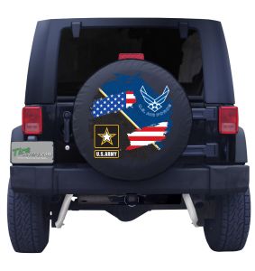 United States Army Spare Tire Cover Black Vinyl Front