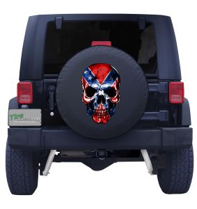 Confederate Skull Flag X Tire Cover Front