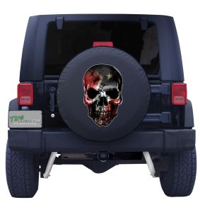 Confederate Skull Flag Tire Cover Front