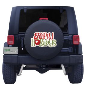Happy Holidays Tire Cover Front