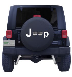 Jeep Heart American Flag Tire Cover Front