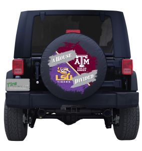 LSU & Texas A&M House Divided Tire Cover