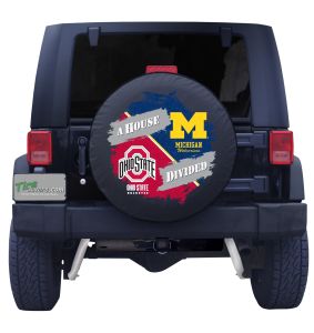 Ohio State Buckeyes and University of Michigan Wolverines House Divided Tire Cover