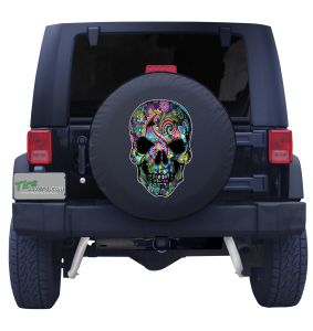 Paisley Skull Tire Cover Front
