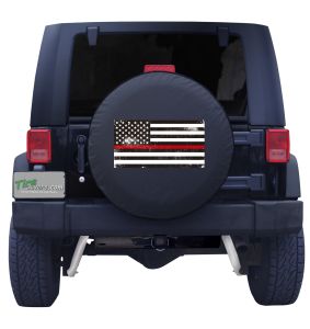Distressed American Flag Thin Red Line Jeep  Side