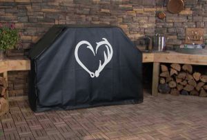 Fish Hook Antler Heart Logo Grill Cover