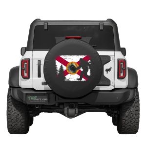 Florida State Flag Bigfoot in the Woods Tire Cover