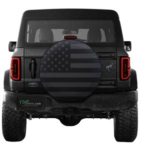 Ford Bronco American Flag Blackout Spare Tire Cover
