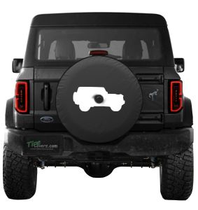 Ford Bronco Silhouette Logo Tire Cover with Backup Camera