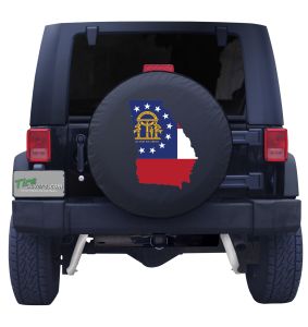Georgia State Outline Flag Tire Cover