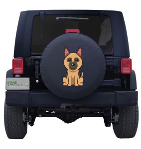 BAG9S-G Long Haired Dachshund Tire Covers Car SUV Trailer Truck Spare Tire Wheel Covers 