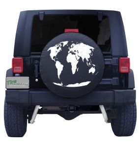 Round World Map Custom Tire Cover Front