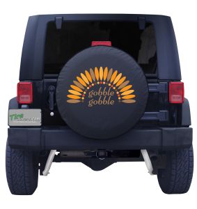 Gobble Gobble Feathers Jeep Tire Cover Front