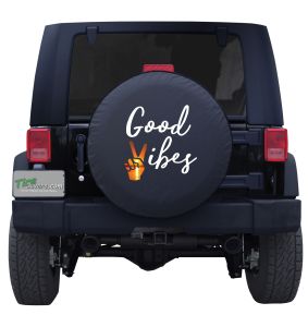 Good Vibes Peace Sign Custom Tire Cover
