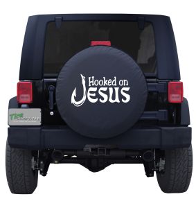 Hooked on Jesus Tire Cover 