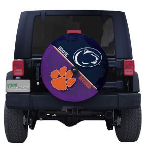 Clemson & Penn State House Divided Tire Cover House Divided Tire Cover on Black Vinyl